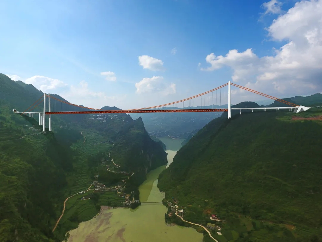 金仁桐高速桐梓河特大悬索桥
